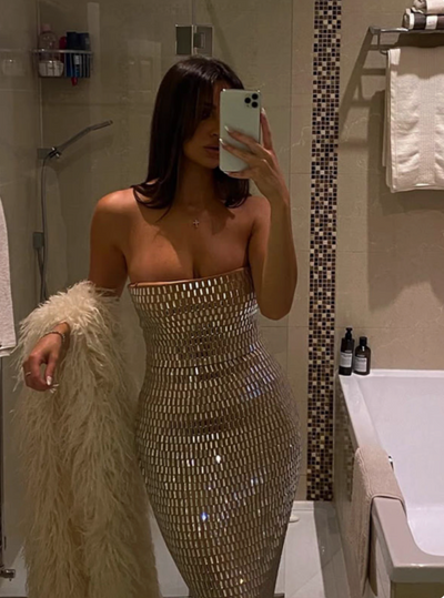 velour Luxe shiny dress