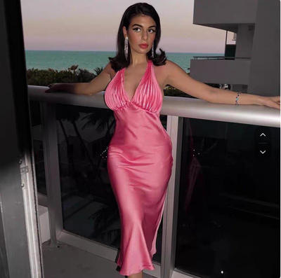 velour  viral pink dress