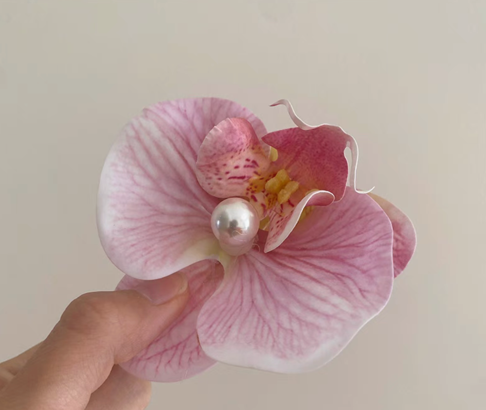 velour exotic flower Haarklammer set