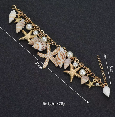 velour golden muschel Armband