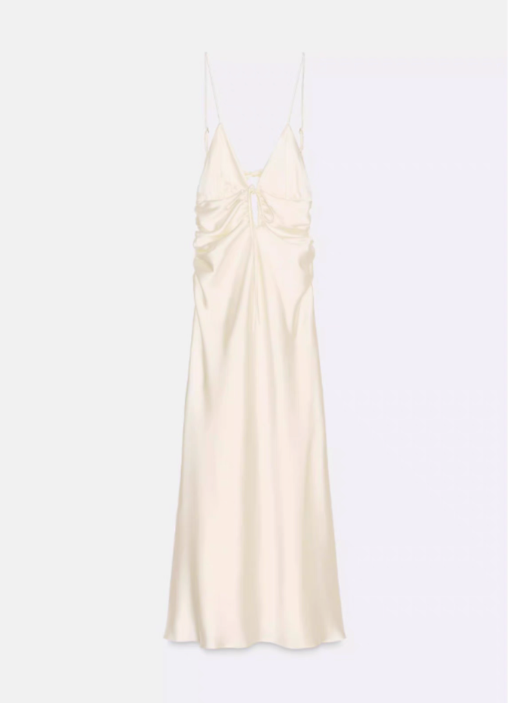 velour white long dress
