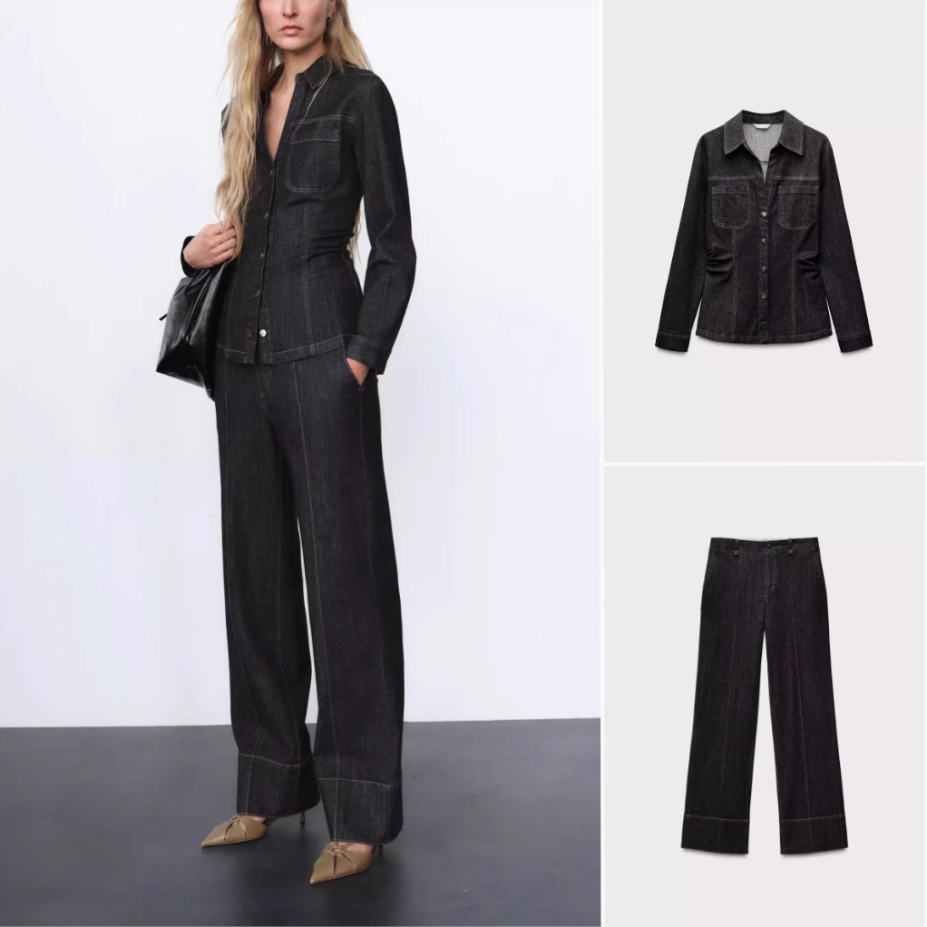 velour elegant denim set
