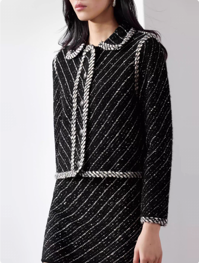 velour elegant stripes set