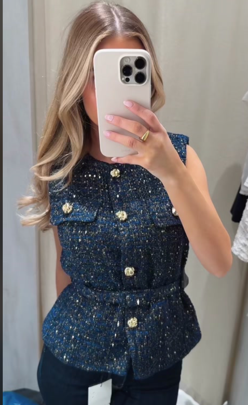 velour viral glitter blazer
