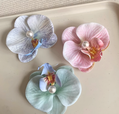 velour exotic flower Haarklammer set