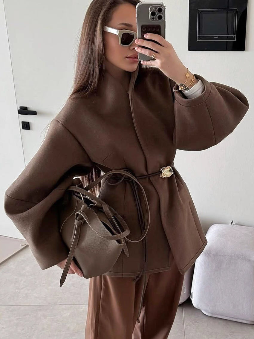 Brown golden clamp Coat