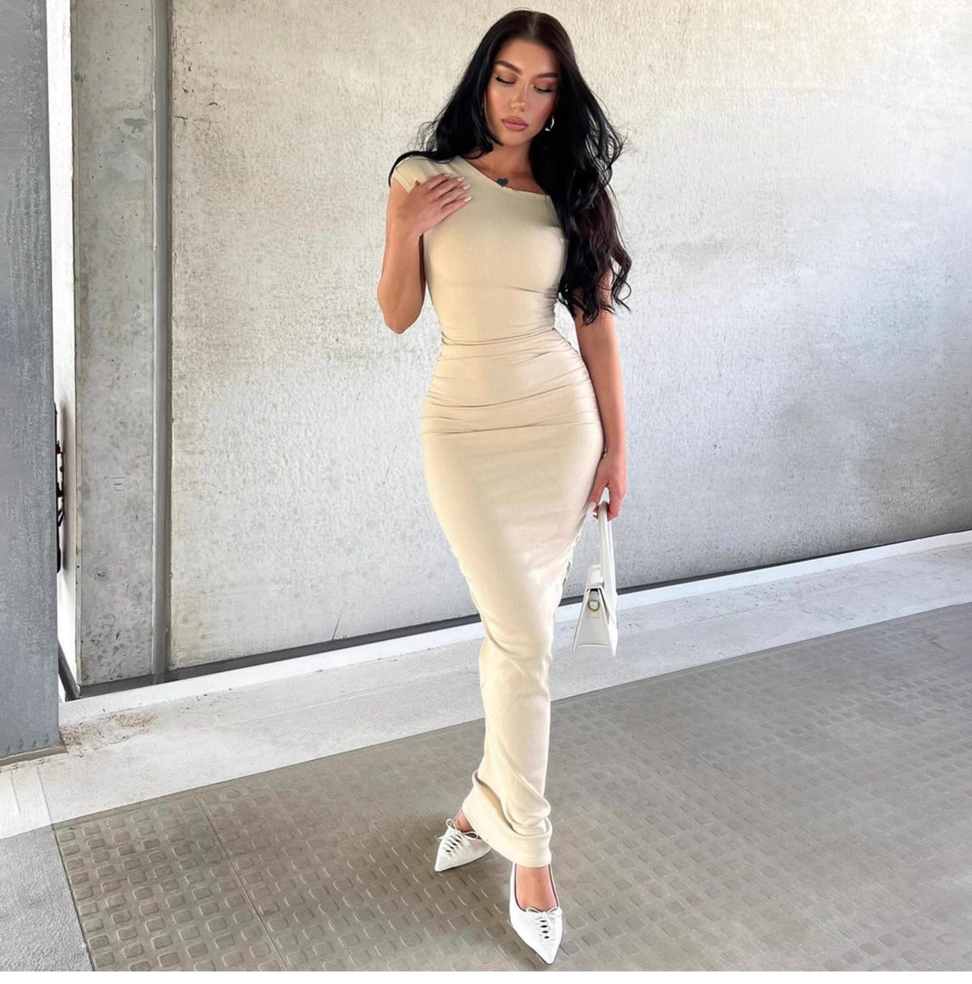 velour tight luxe dress