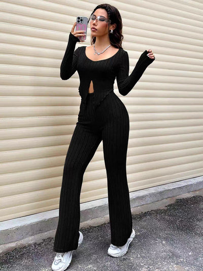 elegance  black slim set