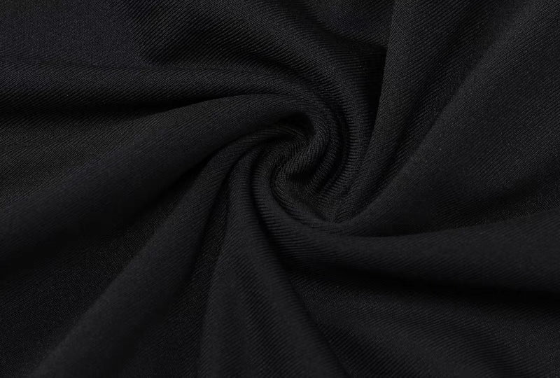 velour black shoulder free dress