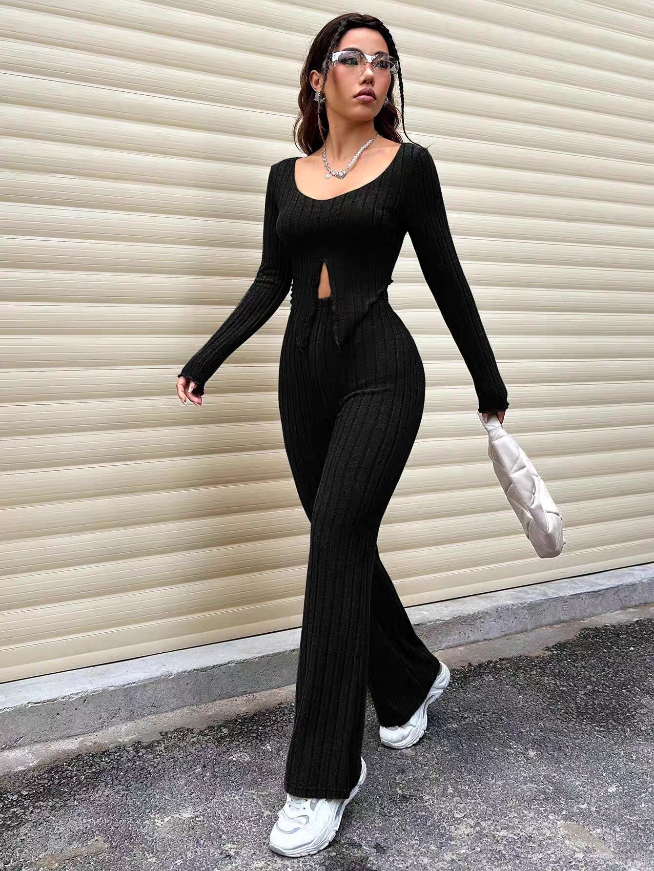 elegance  black slim set