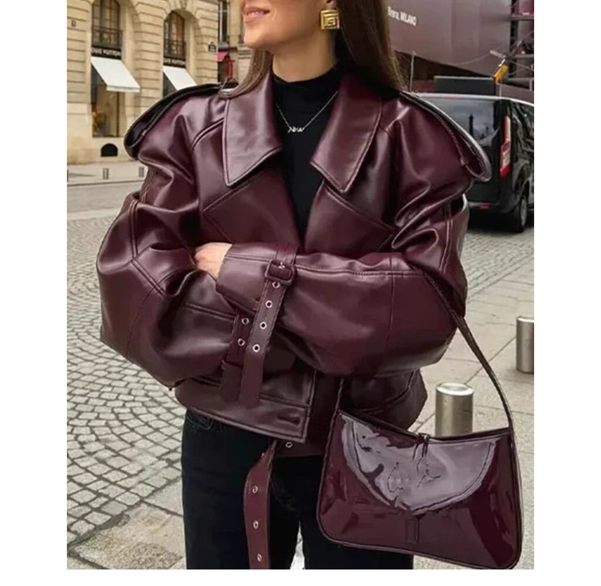 Aurelia Fall red leather jacket