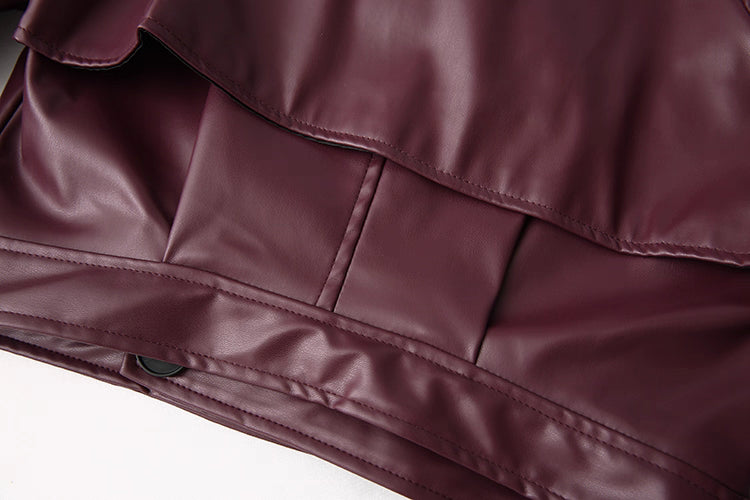 Aurelia Fall red leather jacket