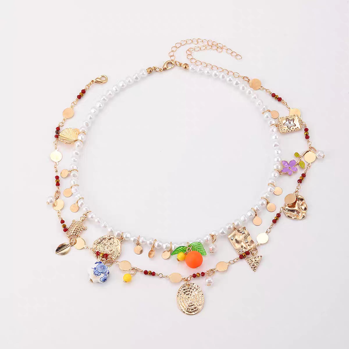 velour colourful chain pendant set