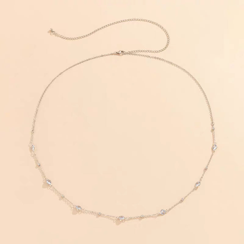 velour elegance white body chain