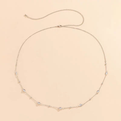 velour elegance white body chain