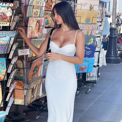 velour white Long dress