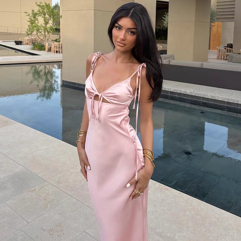 velour viral pink summer dress