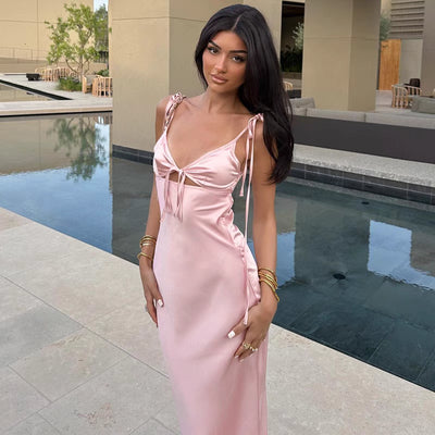 velour viral pink summer dress