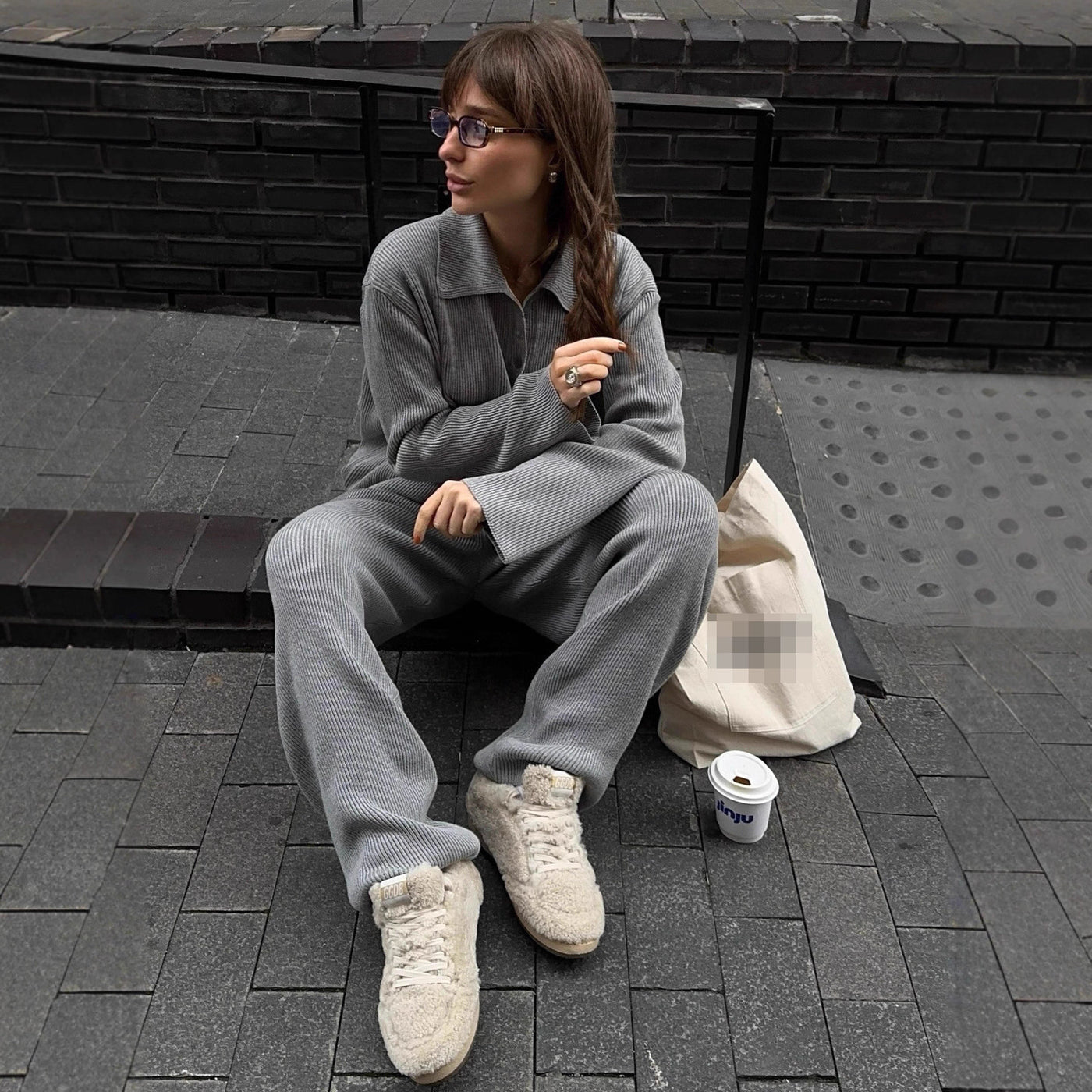 cozy grey fall set