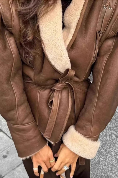 viral brown leather jacket