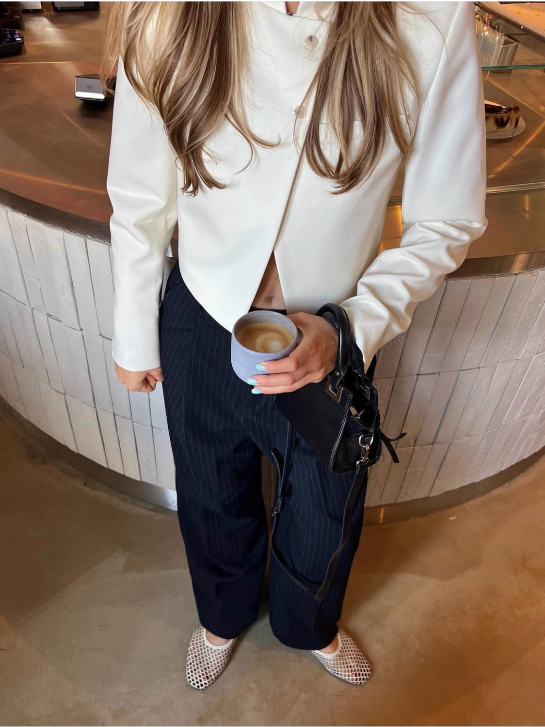 elegance white clairence short blazer