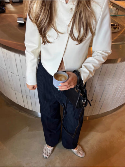 elegance white clairence short blazer