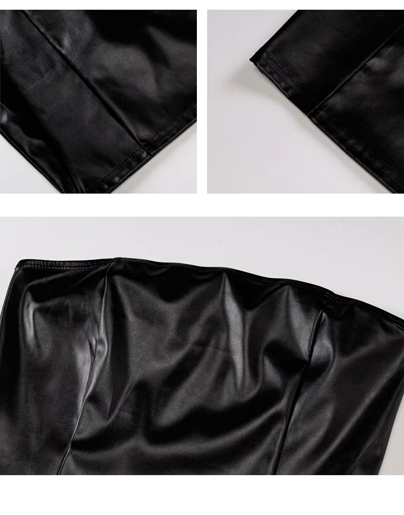 velour viral leather dress