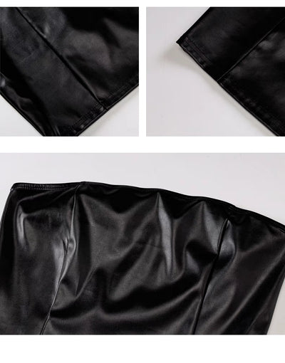 velour viral leather dress