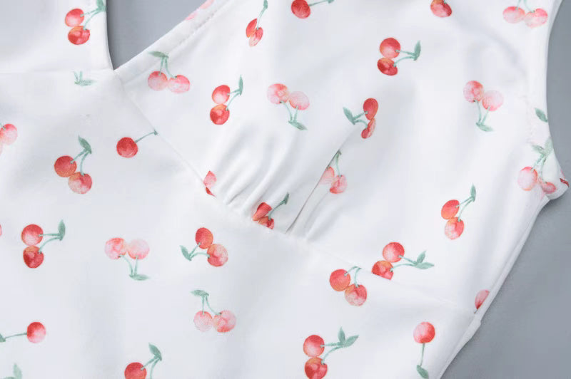 velour summer cherry dress