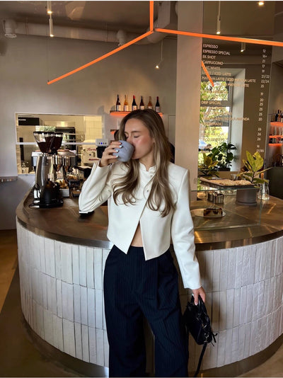 elegance white clairence short blazer
