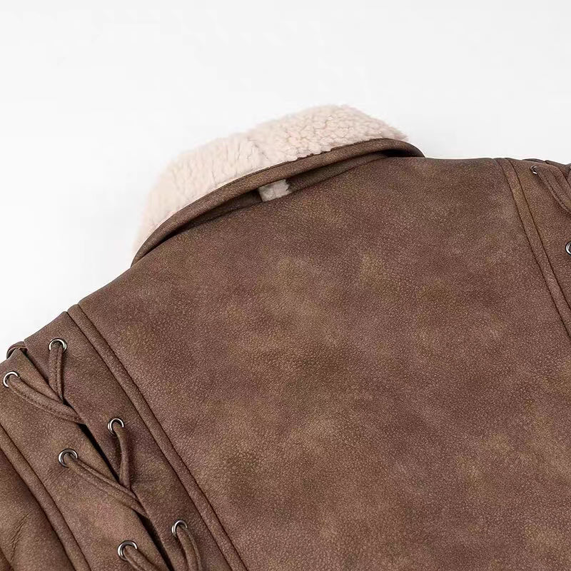 viral brown leather jacket