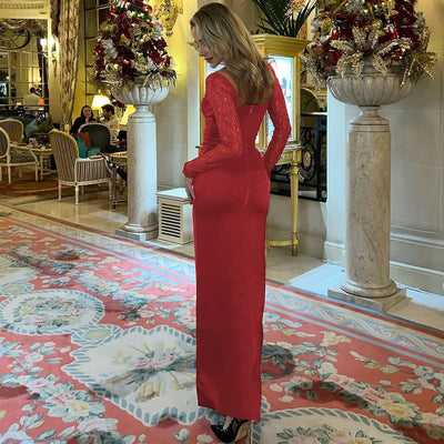 velour viral red luxe dress