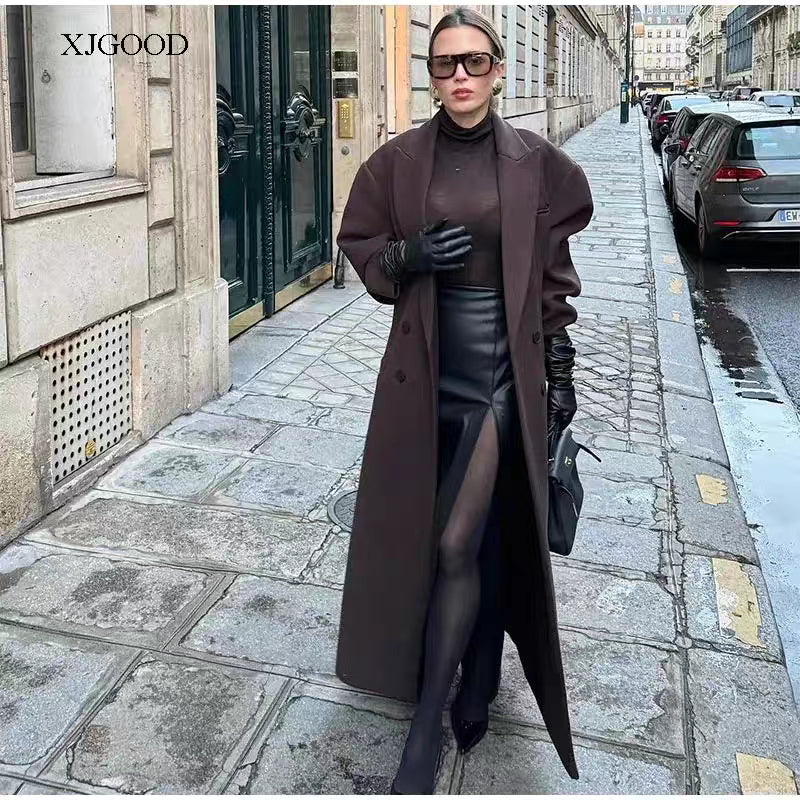 Elegance brown long coat