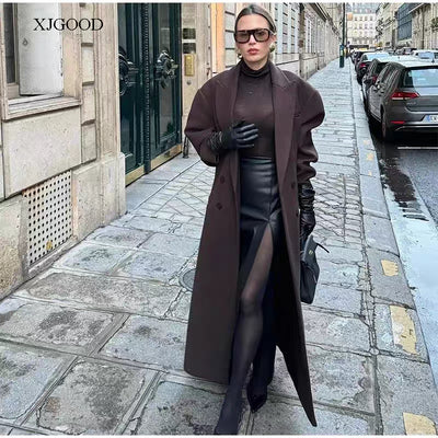 Elegance brown long coat