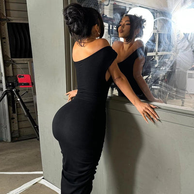 velour tight luxe dress
