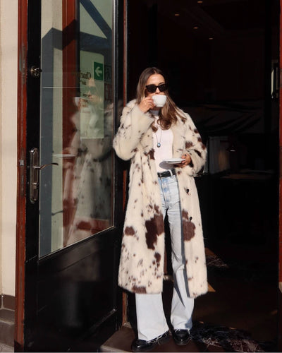Viral Noelia fluffy patch coat