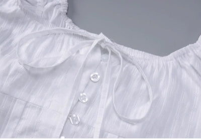 velour summer white dress set