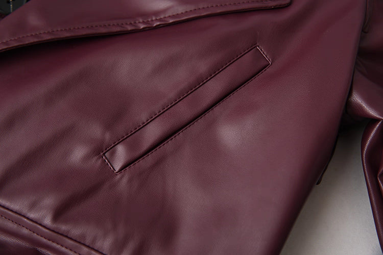 Aurelia Fall red leather jacket
