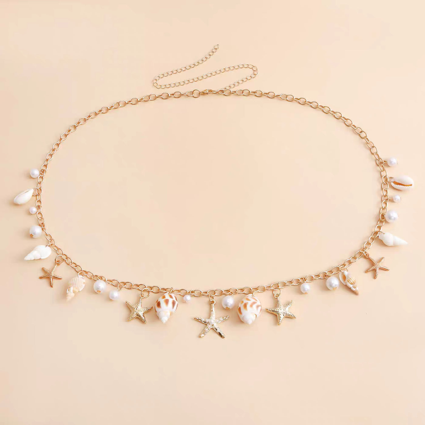 velour summer muschel body chain