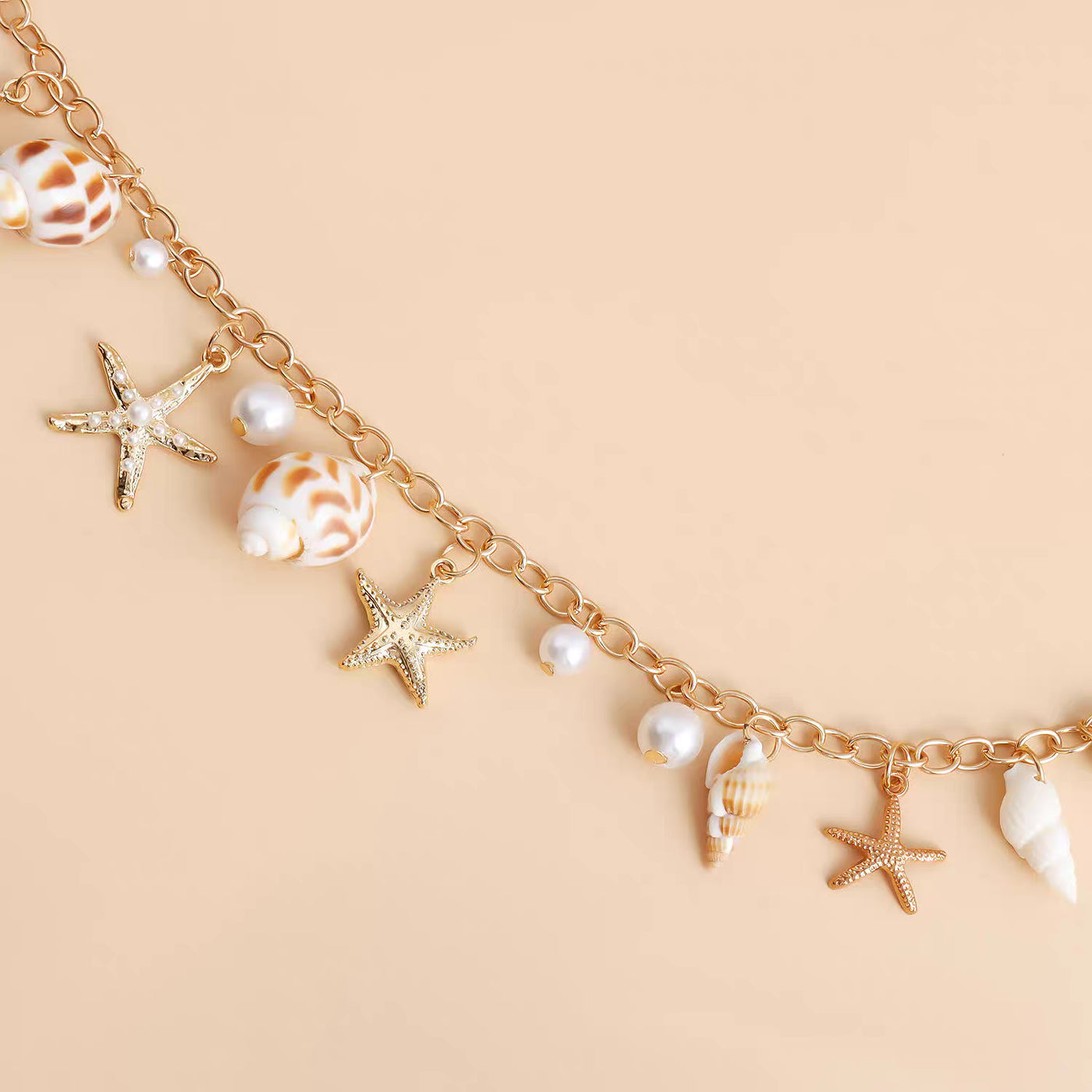 velour summer muschel body chain
