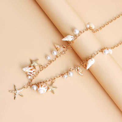 velour summer muschel body chain