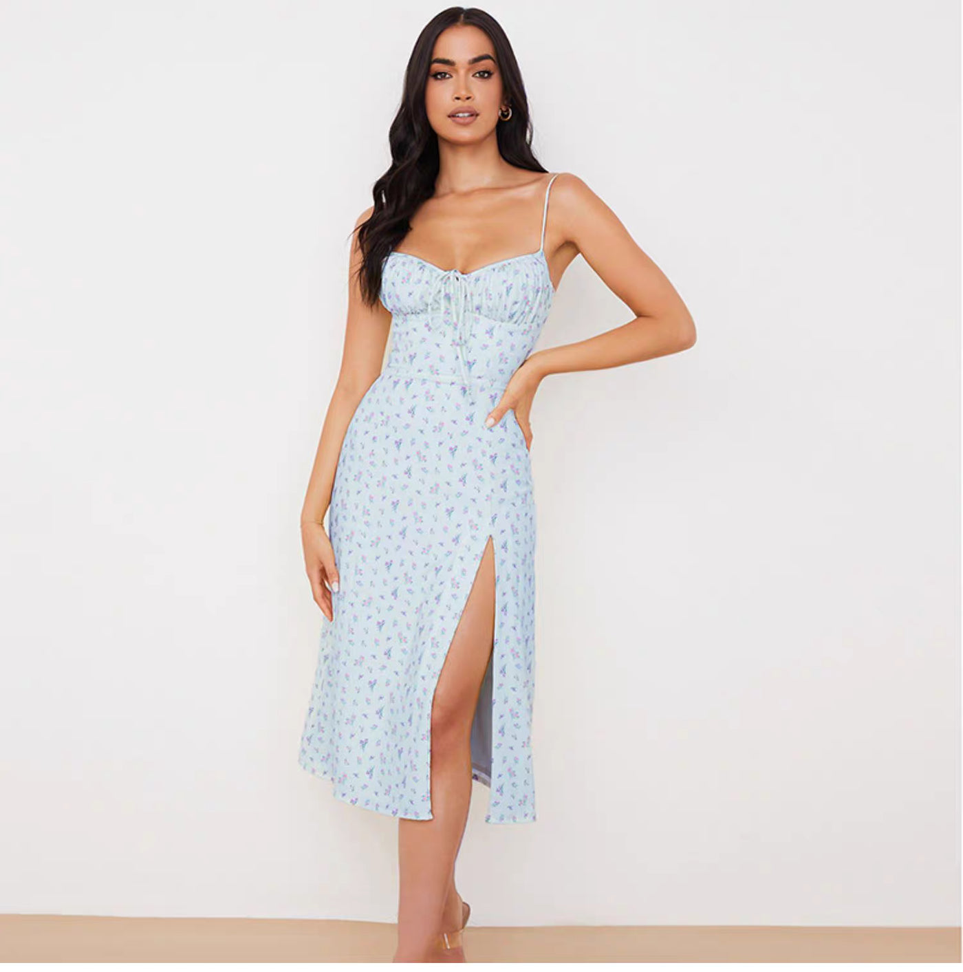 velour yellow summer dress