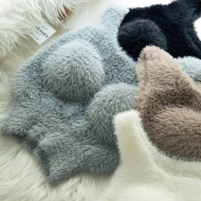cozy fluffy bra