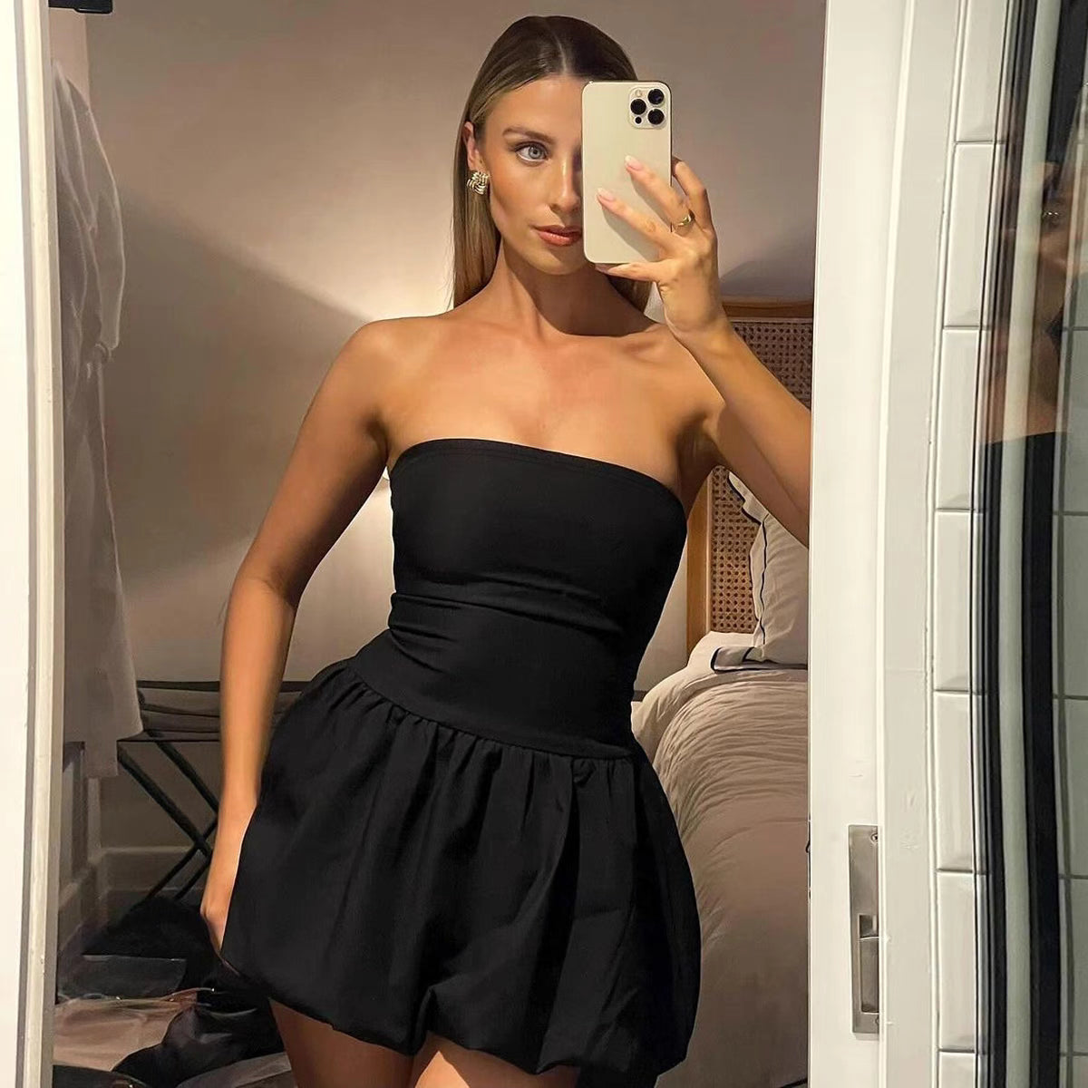 velour fluffy tight dress