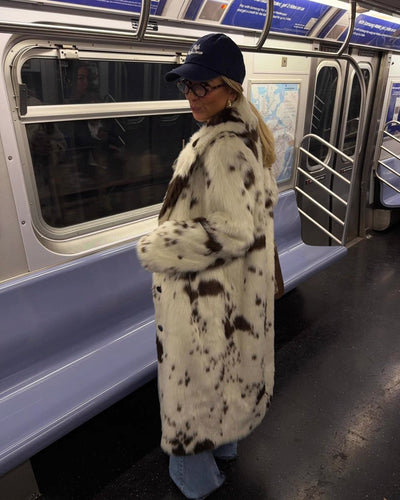 Viral Noelia fluffy patch coat