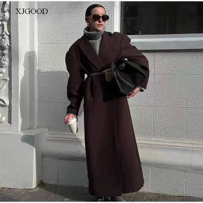 Elegance brown long coat