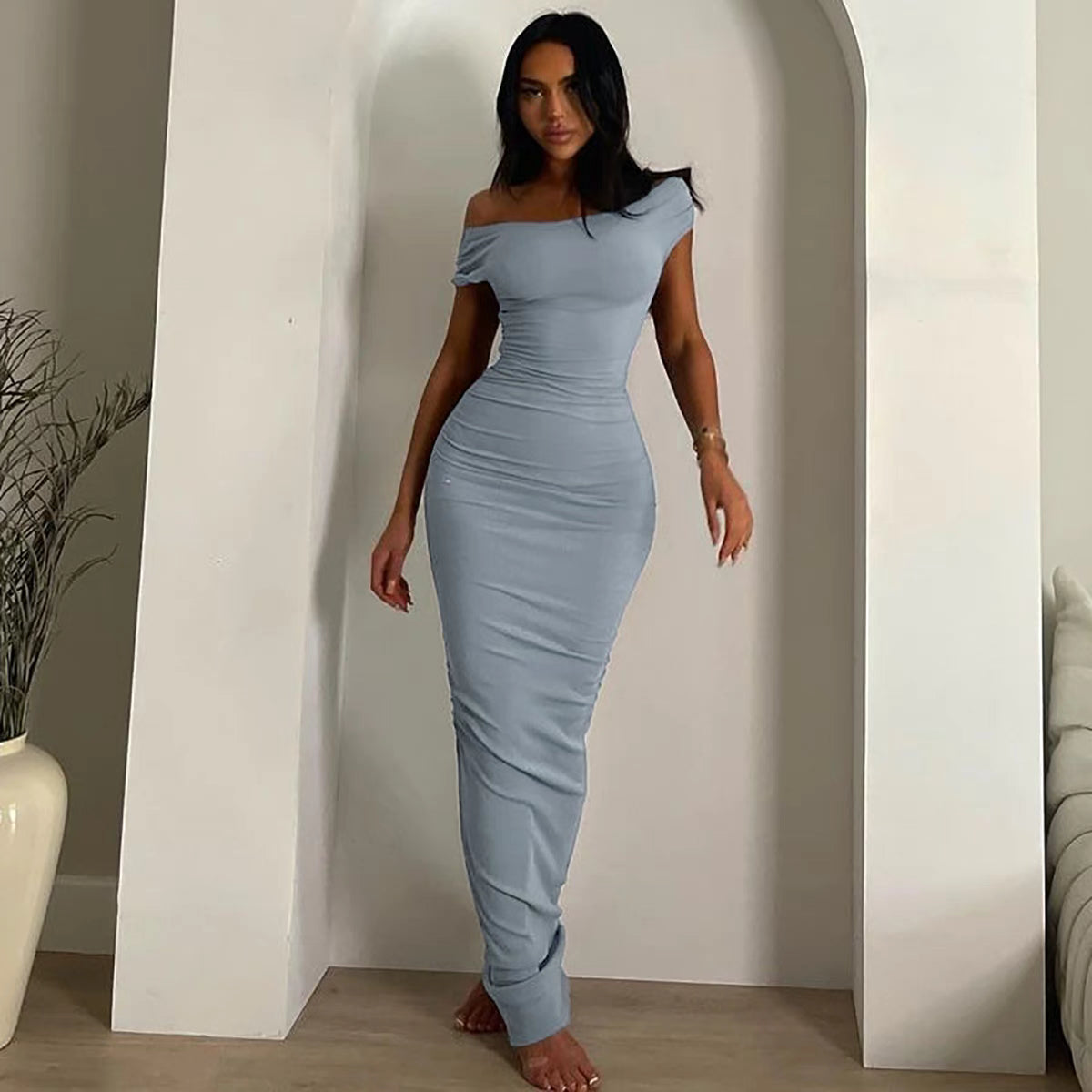 velour tight luxe dress