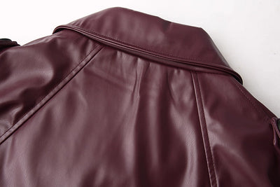 Aurelia Fall red leather jacket