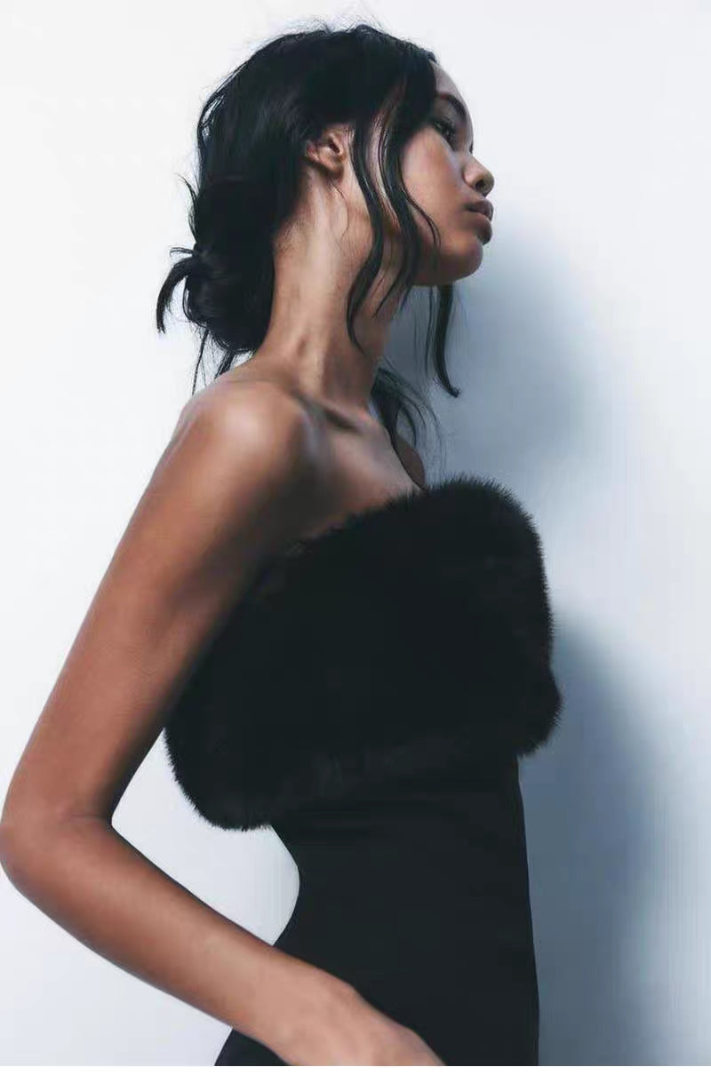 velour cozy puffer dress