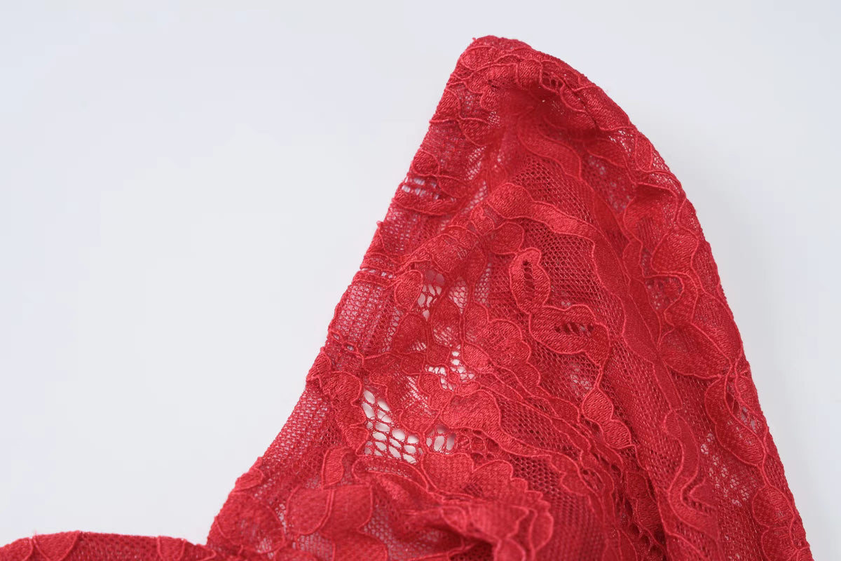 velour viral red luxe dress